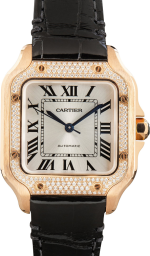 Cartier Santos de Cartier Diamond Bezel Rose Gold